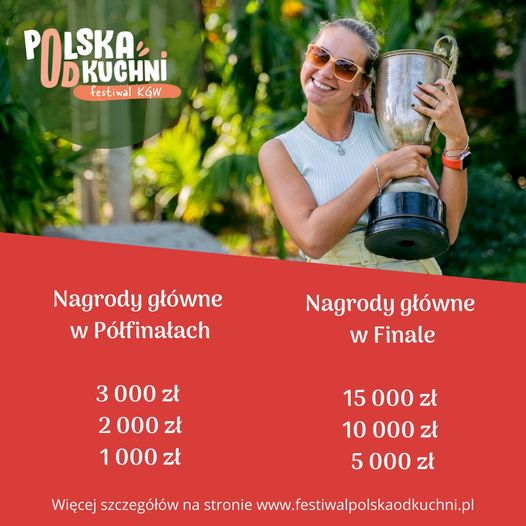 Plakat:"Polska od kuchni" - informacja o kwotach nagród