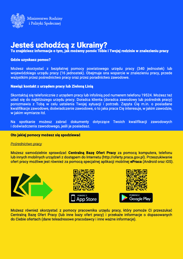 informacja PUP po ukraińsku